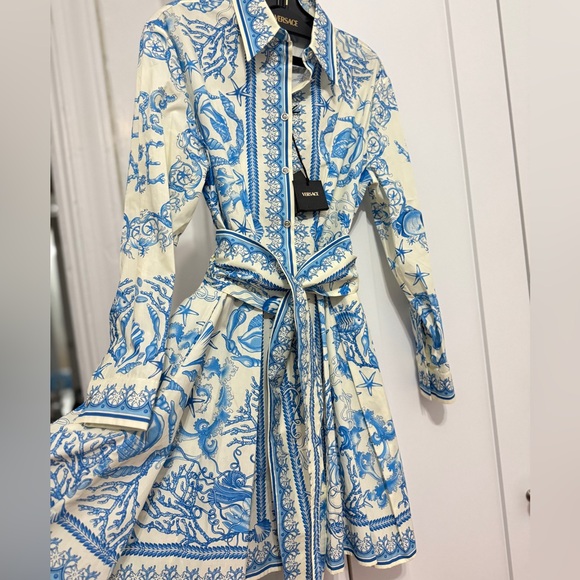 Versace Dresses & Skirts - Underwater Barocco Flared MINI SHIRT VERSACE DRESS - BRAND NEW
